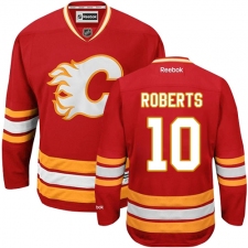 Men's Reebok Calgary Flames #10 Gary Roberts Authentic Red Third NHL Jersey
