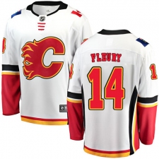 Youth Calgary Flames #14 Theoren Fleury Fanatics Branded White Away Breakaway NHL Jersey