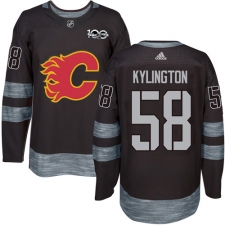 Men's Adidas Calgary Flames #58 Oliver Kylington Authentic Black 1917-2017 100th Anniversary NHL Jersey