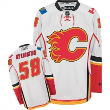 Youth Reebok Calgary Flames #58 Oliver Kylington Authentic White Away NHL Jersey