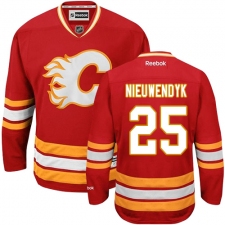 Women's Reebok Calgary Flames #25 Joe Nieuwendyk Premier Red Third NHL Jersey