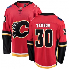 Youth Calgary Flames #30 Mike Vernon Fanatics Branded Red Home Breakaway NHL Jersey