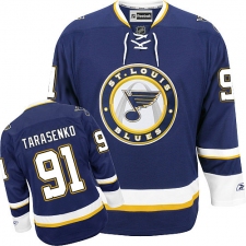 Women's Reebok St. Louis Blues #91 Vladimir Tarasenko Authentic Navy Blue Third NHL Jersey