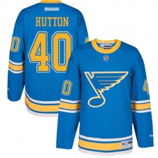 Men's Reebok St. Louis Blues #40 Carter Hutton Authentic Blue 2017 Winter Classic NHL Jersey