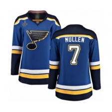 Women's St. Louis Blues #7 Joe Mullen Fanatics Branded Royal Blue Home Breakaway 2019 Stanley Cup Champions Hockey Jersey