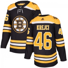 Youth Adidas Boston Bruins #46 David Krejci Premier Black Home NHL Jersey