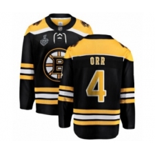 Men's Boston Bruins #4 Bobby Orr Authentic Black Home Fanatics Branded Breakaway 2019 Stanley Cup Final Bound Hockey Jersey