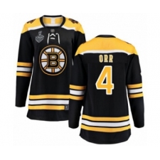 Women's Boston Bruins #4 Bobby Orr Authentic Black Home Fanatics Branded Breakaway 2019 Stanley Cup Final Bound Hockey Jersey