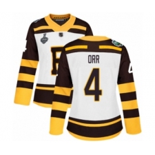 Women's Boston Bruins #4 Bobby Orr Authentic White Winter Classic 2019 Stanley Cup Final Bound Hockey Jersey