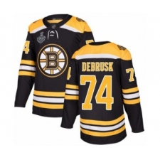 Men's Boston Bruins #74 Jake DeBrusk Authentic Black Home 2019 Stanley Cup Final Bound Hockey Jersey