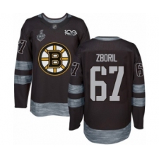 Men's Boston Bruins #67 Jakub Zboril Authentic Black 1917-2017 100th Anniversary 2019 Stanley Cup Final Bound Hockey Jersey