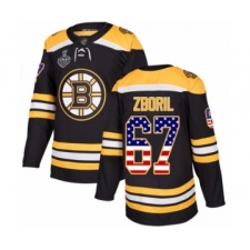 Men's Boston Bruins #67 Jakub Zboril Authentic Black USA Flag Fashion 2019 Stanley Cup Final Bound Hockey Jersey