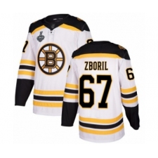 Men's Boston Bruins #67 Jakub Zboril Authentic White Away 2019 Stanley Cup Final Bound Hockey Jersey
