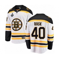 Men's Boston Bruins #40 Tuukka Rask Authentic White Away Fanatics Branded Breakaway 2019 Stanley Cup Final Bound Hockey Jersey