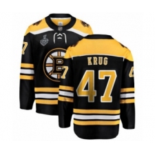 Men's Boston Bruins #47 Torey Krug Authentic Black Home Fanatics Branded Breakaway 2019 Stanley Cup Final Bound Hockey Jersey