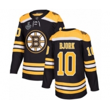 Men's Boston Bruins #10 Anders Bjork Authentic Black Home 2019 Stanley Cup Final Bound Hockey Jersey