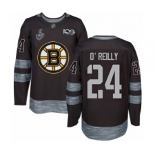 Men's Boston Bruins #24 Terry O'Reilly Authentic Black 1917-2017 100th Anniversary 2019 Stanley Cup Final Bound Hockey Jersey