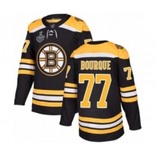 Men's Boston Bruins #77 Ray Bourque Authentic Black Home 2019 Stanley Cup Final Bound Hockey Jersey