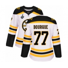 Women's Boston Bruins #77 Ray Bourque Authentic White Away 2019 Stanley Cup Final Bound Hockey Jersey