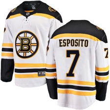 Youth Boston Bruins #7 Phil Esposito Authentic White Away Fanatics Branded Breakaway NHL Jersey