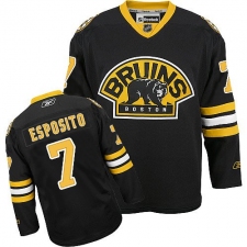 Youth Reebok Boston Bruins #7 Phil Esposito Premier Black Third NHL Jersey