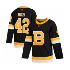 Men's Boston Bruins #42 David Backes Authentic Black Alternate Hockey Jersey