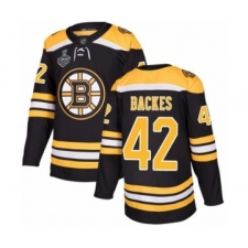 Men's Boston Bruins #42 David Backes Authentic Black Home 2019 Stanley Cup Final Bound Hockey Jersey