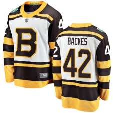 Men's Boston Bruins #42 David Backes White 2019 Winter Classic Fanatics Branded Breakaway NHL Jersey