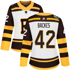 Women's Adidas Boston Bruins #42 David Backes Authentic White 2019 Winter Classic NHL Jersey
