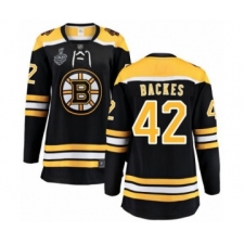 Women's Boston Bruins #42 David Backes Authentic Black Home Fanatics Branded Breakaway 2019 Stanley Cup Final Bound Hockey Jersey