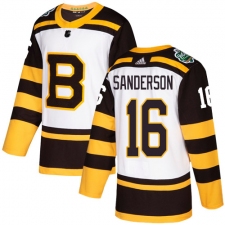 Men's Adidas Boston Bruins #16 Derek Sanderson Authentic White 2019 Winter Classic NHL Jersey