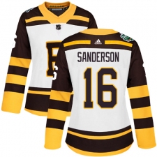 Women's Adidas Boston Bruins #16 Derek Sanderson Authentic White 2019 Winter Classic NHL Jersey