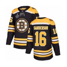 Youth Boston Bruins #16 Derek Sanderson Authentic Black Home 2019 Stanley Cup Final Bound Hockey Jersey