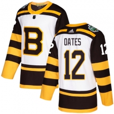 Men's Adidas Boston Bruins #12 Adam Oates Authentic White 2019 Winter Classic NHL Jersey