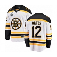 Men's Boston Bruins #12 Adam Oates Authentic White Away Fanatics Branded Breakaway 2019 Stanley Cup Final Bound Hockey Jersey