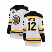 Women's Boston Bruins #12 Adam Oates Authentic White Away Fanatics Branded Breakaway 2019 Stanley Cup Final Bound Hockey Jersey