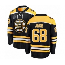 Men's Boston Bruins #68 Jaromir Jagr Authentic Black Home Fanatics Branded Breakaway 2019 Stanley Cup Final Bound Hockey Jersey