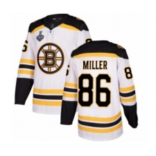 Men's Boston Bruins #86 Kevan Miller Authentic White Away 2019 Stanley Cup Final Bound Hockey Jersey