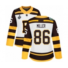 Women's Boston Bruins #86 Kevan Miller Authentic White Winter Classic 2019 Stanley Cup Final Bound Hockey Jersey