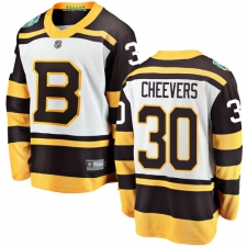 Men's Boston Bruins #30 Gerry Cheevers White 2019 Winter Classic Fanatics Branded Breakaway NHL Jersey