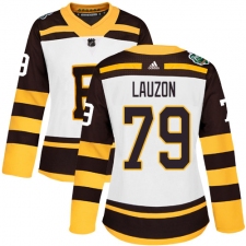 Women's Adidas Boston Bruins #79 Jeremy Lauzon Authentic White 2019 Winter Classic NHL Jersey