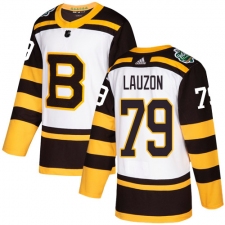 Youth Adidas Boston Bruins #79 Jeremy Lauzon Authentic White 2019 Winter Classic NHL Jersey