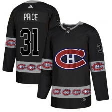 Men's Adidas Montreal Canadiens #31 Carey Price Authentic Black Team Logo Fashion NHL Jersey