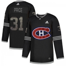 Men's Adidas Montreal Canadiens #31 Carey Price Black Authentic Classic Stitched NHL Jersey