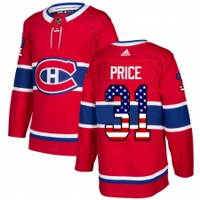 Youth Adidas Montreal Canadiens #31 Carey Price Authentic Red USA Flag Fashion NHL Jersey