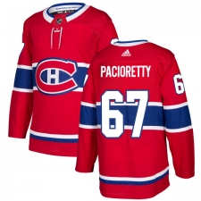 Men's Adidas Montreal Canadiens #67 Max Pacioretty Authentic Red Home NHL Jersey