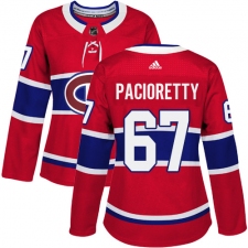 Women's Adidas Montreal Canadiens #67 Max Pacioretty Authentic Red Home NHL Jersey