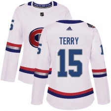 Women's Adidas Montreal Canadiens #15 Chris Terry Authentic White 2017 100 Classic NHL Jersey
