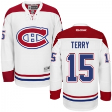 Youth Reebok Montreal Canadiens #15 Chris Terry Authentic White Away NHL Jersey