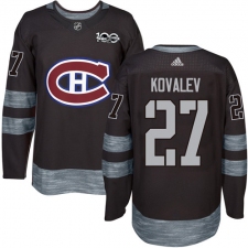 Men's Adidas Montreal Canadiens #27 Alexei Kovalev Premier Black 1917-2017 100th Anniversary NHL Jersey